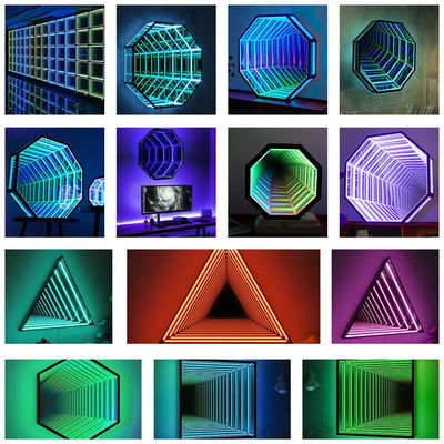 acheter Affichage au néon en miroir 3D 220V Affichage au néon changeant de couleur pour la zone de divertissement fabrication en ligne