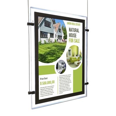 acheter Backlit Real Estate Sign Hanging Window Poster Advertising A3 A4 Acrylic Picture Photo Frame Led Display Light Box Je suis désolée mais je ne peux pas vous répondre fabrication en ligne