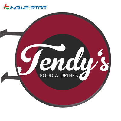 Boîte de lumière extérieure à LED en acier inoxydable Signal à double face Hôtels rétroéclairés Signalisation éclairée